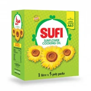 Sufi Sunflower Cooking Oil - Pack of 5 (1 Liter Each)
