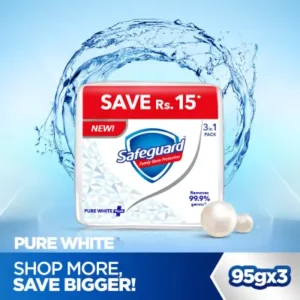Safeguard Bath Soap Pure White 95gm (Bundle of 3)